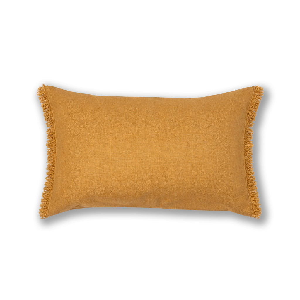 COJÍN LINO CARIBE AZAFRAN FLECOS 40X60 CM