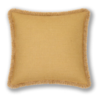 COJÍN LINO CARIBE AZAFRAN FLECOS 50X50 CM