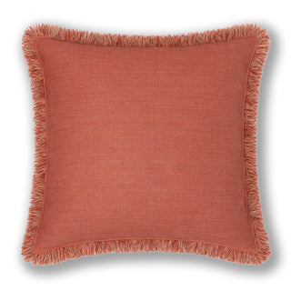 COJÍN LINO CARIBE TERRACOTA FLECOS 50X50 CM