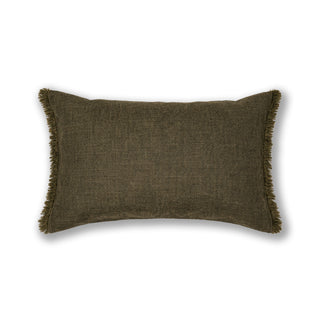 COJÍN LINO CARIBE VERDE INGLÉS FLECOS 40X60 CM