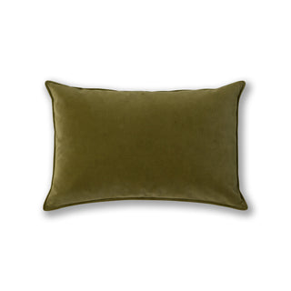 COJÍN ALGODÓN TERCIOPELO VERDE ACEITUNA 40X60 CM