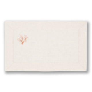 INDIVIDUAL LINO CRUDO CORAL ROSA 30X50 CM