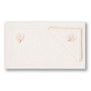 INDIVIDUAL LINO CRUDO CORAL ROSA 30X50 CM